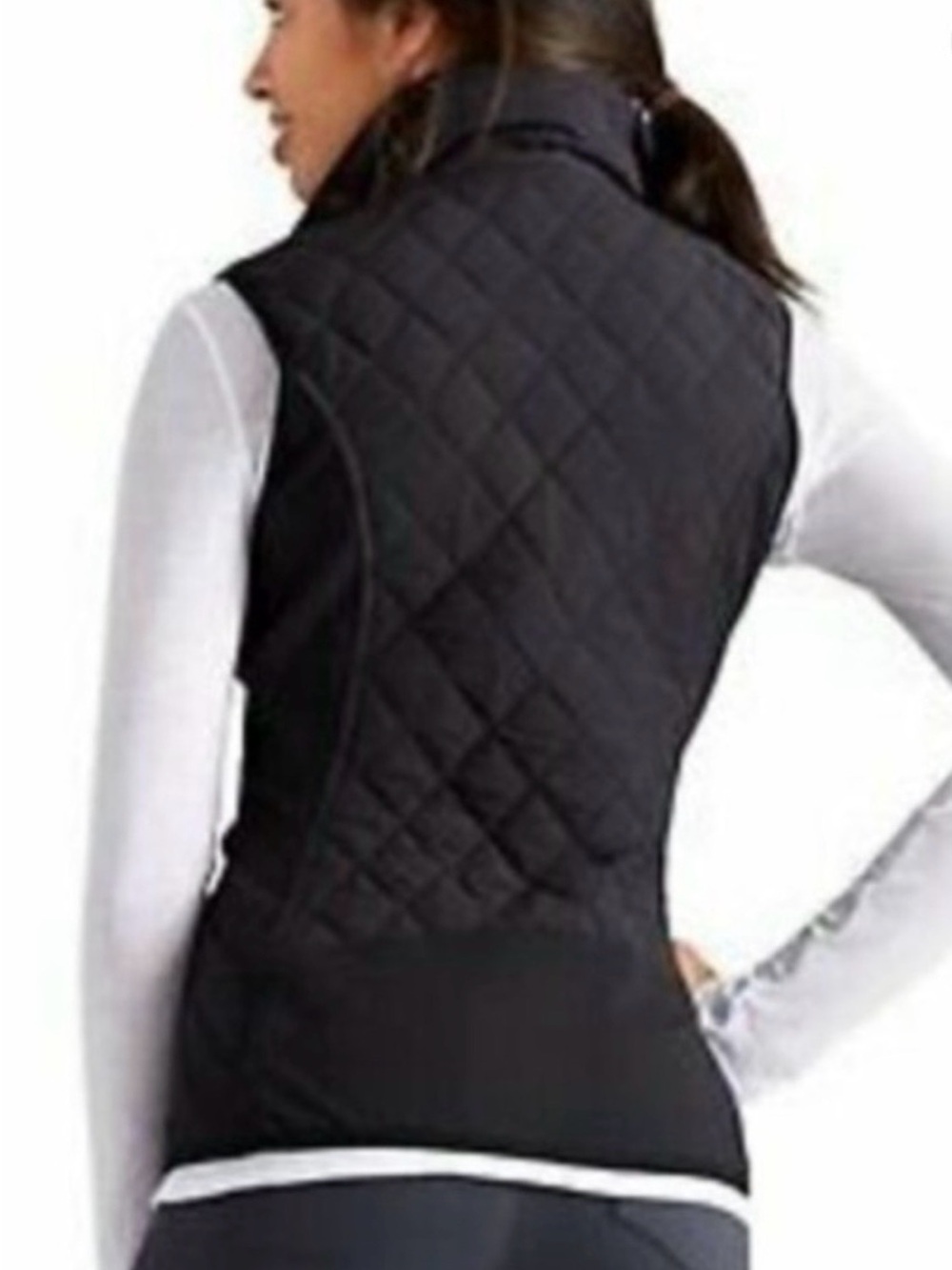 BLACK Like New Athleta Upside Quilted Vest in XL